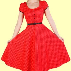 Stop Staring Red Polka Dot Dress